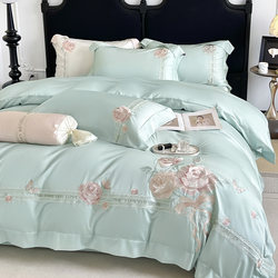 Crystal Home Textiles 2026 New Model Maternal and Infant Grade 100% Cotton Embroidered Four-Piece Set Pure Cotton Bed Sheet Duvet Cover Bedding