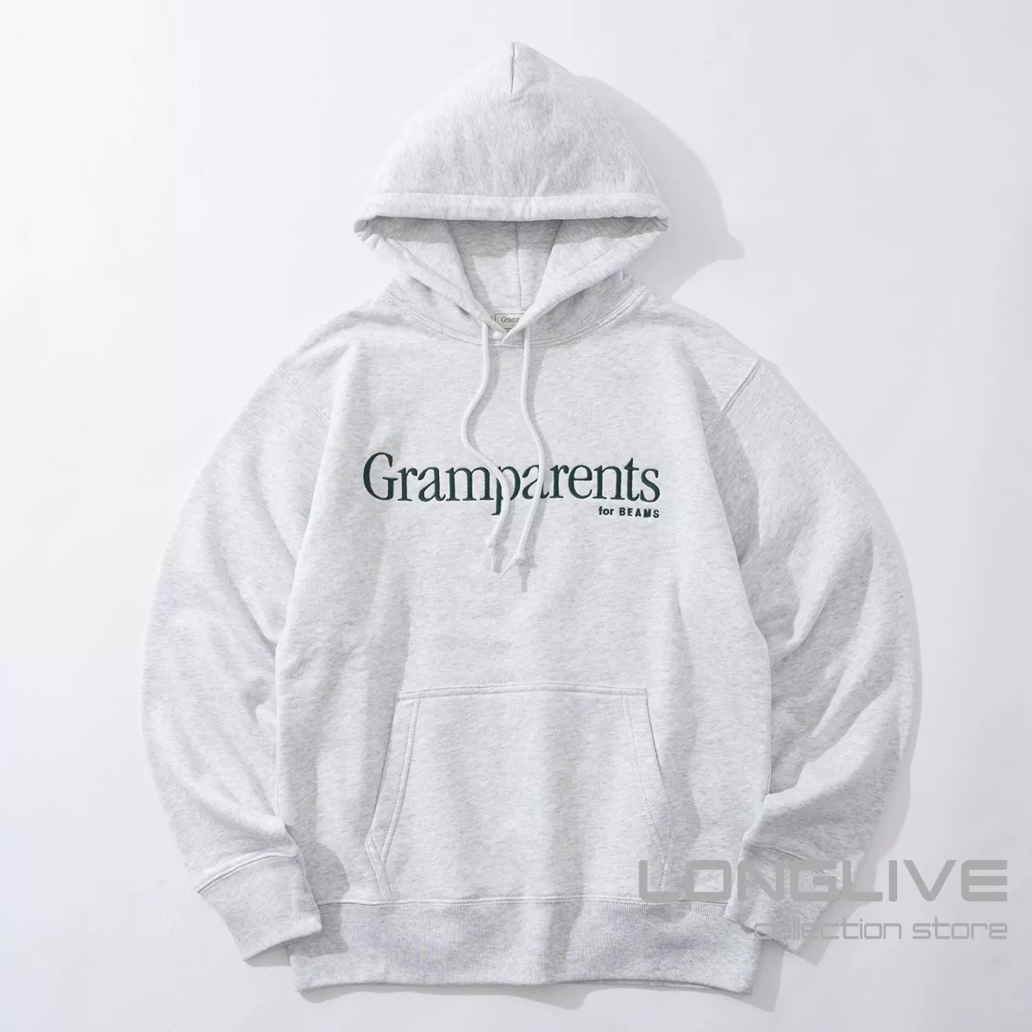 限时折扣Gramparents x BEAMS联名刺绣LOGO圆领卫衣帽衫23SS-Taobao