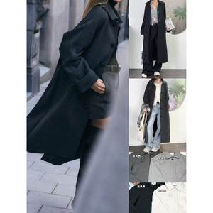 
11.08 new product Swedish single Hepburn style high-end autumn and winter loose silhouette long coat ~ wool blend