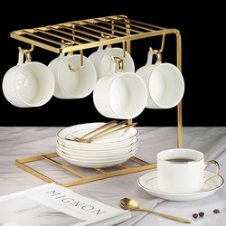 Coffee Cup, High-End Exquisite Ceramic Coffee Cup Set, European-Style Coffee Cup, Saucer and Spoon, Light Luxury Afternoon Tea Set