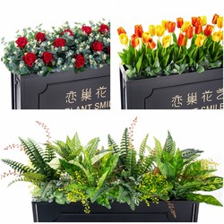 Outdoor Artificial Green Plants, Bionic Plant Decorations, Outdoor Fence Decorations, Plastic Flower Troughs, Flower Boxes, Fake Flowers and Plants