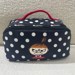 2025 New Cute Cartoon Polka Dot Hand-Held Cosmetic Bag, Portable Travel Toiletry Bag, Large-Capacity Stationery Storage Bag