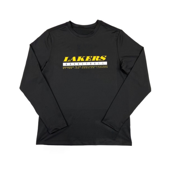 
New season Lakers players warm-up men's basketball training T-shirt elastic quick-drying loose breathable sports long-sleeved