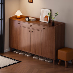 Entryway Shoe Cabinet, Home Entrance Antique-Style Storage Cabinet, Integrated Wall-Mounted Small Apartment Foyer Shoe Rack, Indoor Storage Cabinet