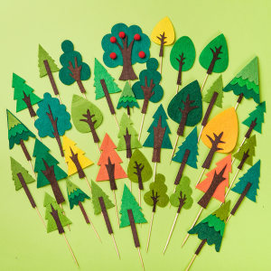 
Internet celebrity ins forest series felt small tree animal cake decoration plug-in birthday scene party baking plug-in