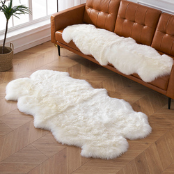 Australian Wool Carpet Sofa Cushion - Custom Long Hair Sheepskin Floor Mat