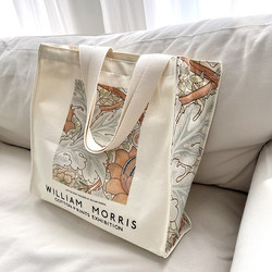 William Morris Art Canvas Bag Shoulder Bag Large Tote Bag Unisex Student School Bag Large Capacity Shopping Bag
