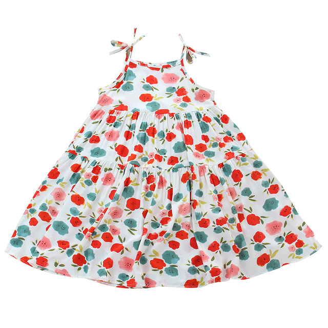 Girls' Cotton Silk Suspender Dress, Large Children's Large Swing ...