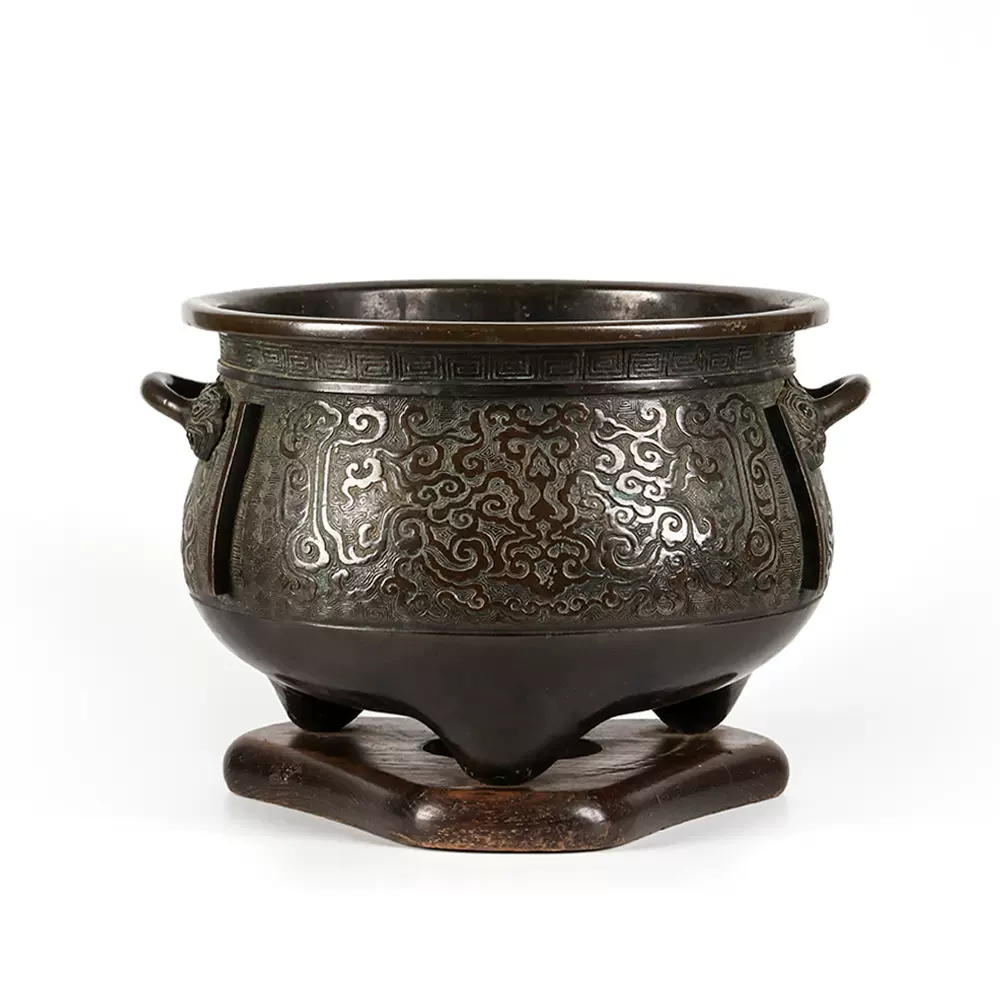 C3 茶道具・銅火鉢・火鉢・古銅・双耳 瓶掛・インテリア・アンティーク・古道具 C3 茶道具・銅火鉢・火鉢・古銅・双耳 瓶掛・インテリア・アンティーク