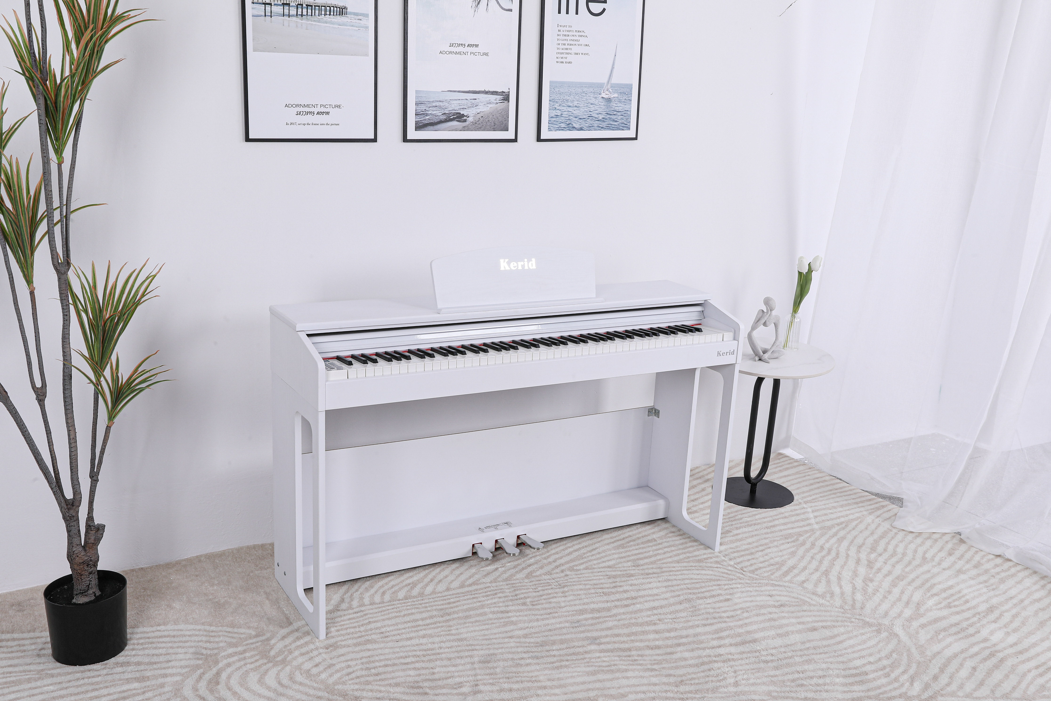 Kerid Kd-801 88-Key Weighted Electric Piano - Digital Keyboard for Home ...