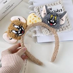 Cartoon Cat and Mouse Face-Washing Headband for Women 2026 Autumn and Winter New Cute Hair Accessory Hairpin Three-Dimensional Plush Headband