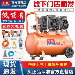 Dongcheng Oil-Free Silent Air Compressor Air Pump Small 220V Air Compressor Portable Woodworking High-Pressure Air Pump