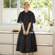 Weiyu large-size women's polka dot floral dress 2025 summer new loose skirt short-sleeved high-quality long skirt