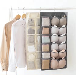 Hanging Storage Bag for Underwear, Double-Sided Storage Bag for Bras, Socks, Wardrobe, Dormitory Storage Organizer