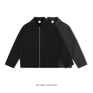 
IDLT shoulder work jacket, heavy washed retro cotton jacket, old and loose, men and women, European and American trendy and simple