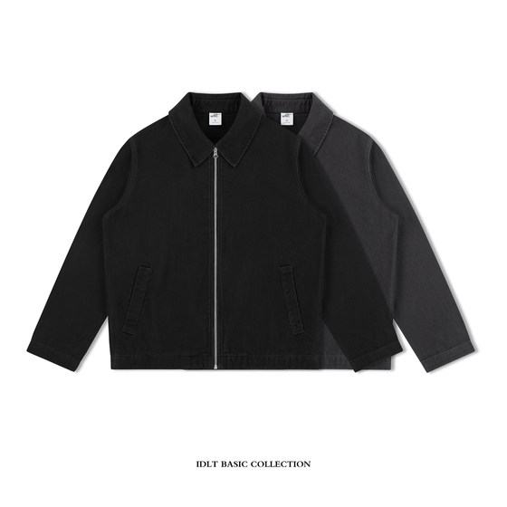 
IDLT shoulder work jacket, heavy washed retro cotton jacket, old and loose, men and women, European and American trendy and simple