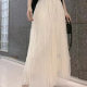 Mesh skirt for women 2025 spring new European station solid color high waist tulle skirt versatile fashionable age-reducing long skirt