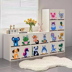 Washable Fabric Cartoon Folding Toy Storage Box Kindergarten Clothing Book Box Organizer Drawer-Type Student Box