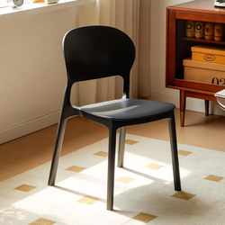 Dining Table and Chairs for Home Use, Light Luxury and High-End Feel, Plastic Dining Stools, Stackable for Living Room, Sturdy Chairs with Backrest