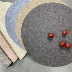 Retro imitation cloth round placemat coaster dining leather customizable table decoration bowl mat display dining table mat