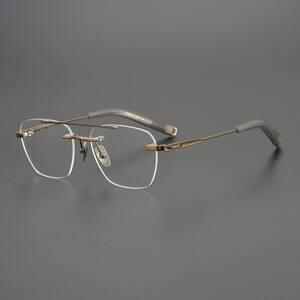 
Sven Scum rimless double beam men's pilot pure titanium myopia glasses frame can be equipped with prescription lenses