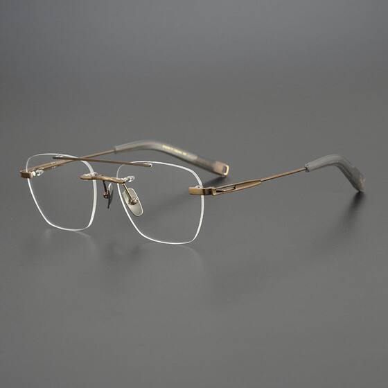 
Sven Scum rimless double beam men's pilot pure titanium myopia glasses frame can be equipped with prescription lenses