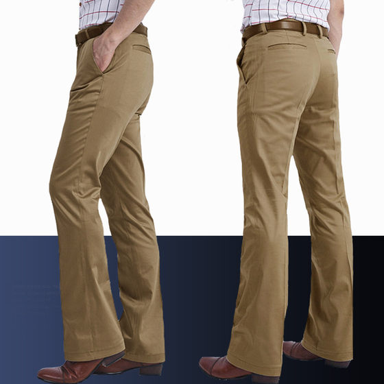 Originally innovative men's Cascus flared pants slim Korean version of big foot pants British youth casual trousers men's wide legs