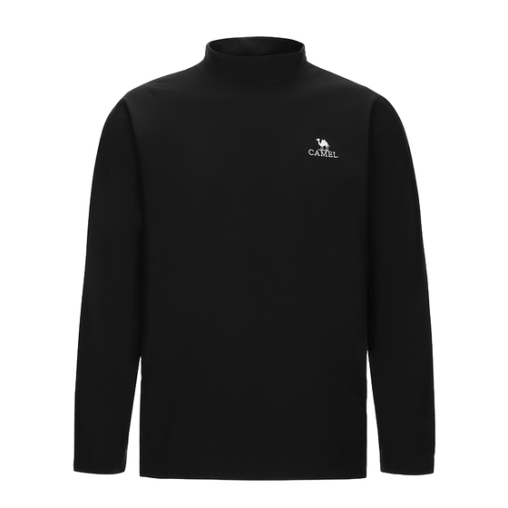 
Camel outdoor half turtleneck bottoming shirt for women, autumn and winter couple style, long-sleeved T-shirt, warm fleece jacket for men