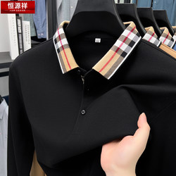 Hengyuanxiang 2025 Spring and Autumn New Long-Sleeve T-Shirt Men's Polo Shirt Loose Lapel Dad's Casual Top