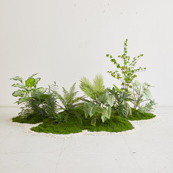 Simulated Green Plants for Landscaping, High-End Light Luxury Micro-Landscape, Indoor Courtyard, Bionic Fake Plants, Floor-Standing Ornaments, Decoration and Arrangement