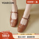Yierkang French Toe Sandals for Women 2025 New Summer Thick Heel Mary Jane Shoes Retro Hollow High Heel Sandals