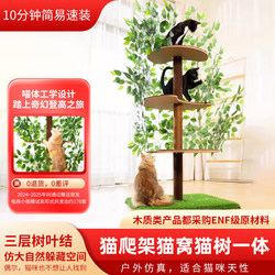 Cat Tree, Cat Climbing Frame, Home-Use Tree Trunk Cat Climbing Frame, Multi-Cat Large Cat Special Wall-Mounted Cat Climbing Frame, Cat Nest, Cat Tree All-In-One