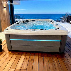 Shanglai's Outdoor Villa Massage Bathtub Is a Large-Capacity Square Acrylic Constant Temperature Spa Bathtub for Home Use