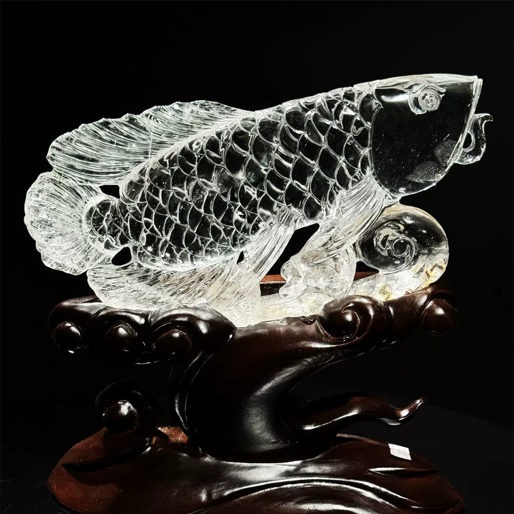 金魚　水晶　彫り 楽天市場】☆一点物☆【彫刻置物】金魚 水晶 (5A) No.14