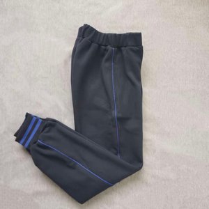
Customized spring, autumn and winter school pants for boys and girls, same style sports pants, navy blue stitching, sapphire blue slim casual sports pants