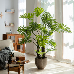 Artificial Green Plant Spring Leaf Fake Tree Potted Plant Large Artificial Plant Indoor Living Room Floor Decoration Landscaping Ornament