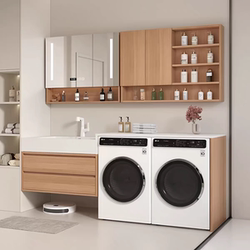 Washing and drying set double washing machine sink integrated cabinet bathroom cabinet wash basin combination balcony stacked double cabinet