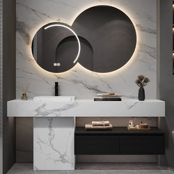 Light luxury style column integrated basin floor-standing bathroom cabinet combination modern simple bathroom washbasin washbasin