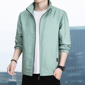 
2025 spring new jacket jacket men's trendy versatile simple tops men's casual stand-up collar short windbreaker