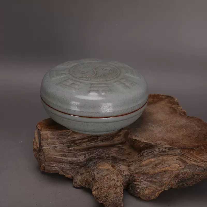 宋 汝窯 青磁 皿 飾皿 盤 八卦 中国 中国古玩 旧家藏出 古