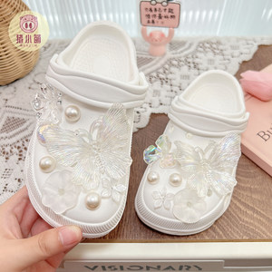 
White girls' Crocs 2026 new summer popular Internet celebrity high-end fashion indoor and outdoor non-slip children's slippers