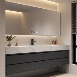 Light Luxury and Simple Slate Hot-Bent Ceramic Integrated Basin Seamless Bathroom Cabinet Combination Washbasin Bathroom Washbasin Cabinet