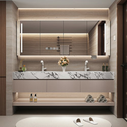 Simple and Luxurious Slate Seamless Ceramic Basin Bathroom Cabinet Washroom Sink Washbasin Cabinet Combination Bathroom Furniture