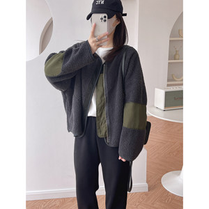 Han Fan Lazy Pixels Design Sensory Lamb Fool Loose Short Short Small warm coat jacket Winter