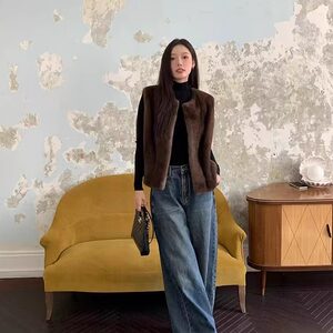 Warm mink coat, Annie Roman imitation mink mink, young fashion versatile red female loose and lazy