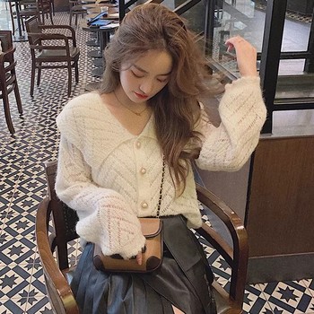 Free shipping insurance mohair hollow doll collar sweater for women