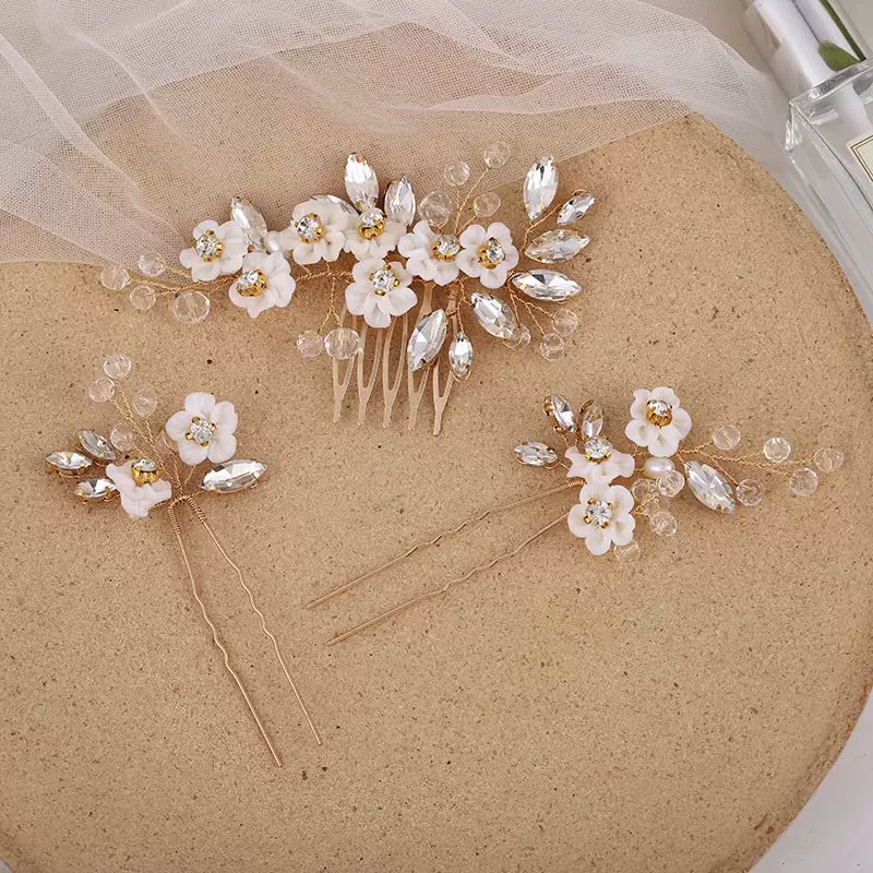 Wedding Hair Comb Clips Beusoulover Gold Bridal Hair Access Taobao