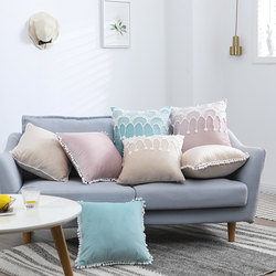 Simple Nordic-Style Throw Pillow, European-Style Solid Color Sofa Cushion, Living Room Pillow, Large Headboard Pillowcase for Car Use