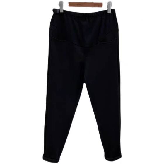 Maternity belly support leggings black trousers loose adjustable stretch pants in early, middle and late pregnancy