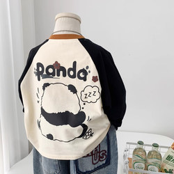 Pure Cotton Long-Sleeve T-Shirt for Boys and Girls, 2026 New Versatile Cartoon Children's Base Shirt for Spring and Autumn